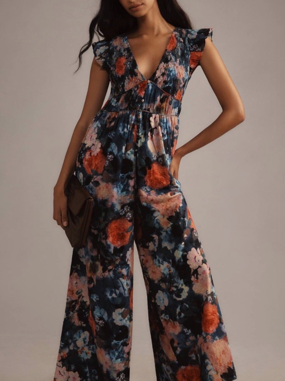 Anthropologie By Anthropologie Peregrina Floral Wide Leg Jumpsuit XS